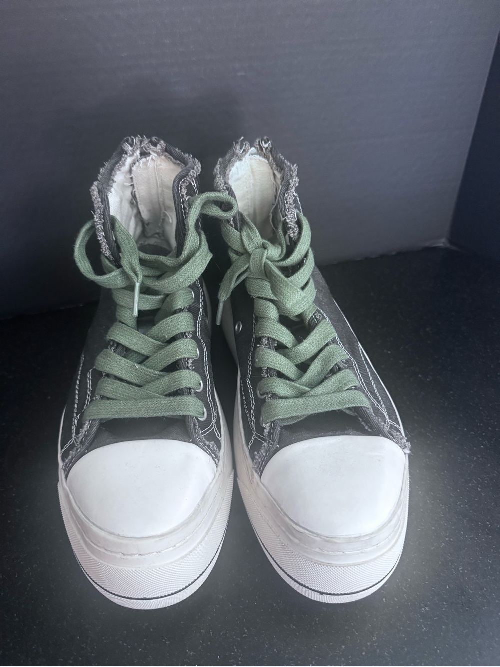 R13 Black High-Top Sneaker with Cream Platform - Size 10 - Picture 6 of 8